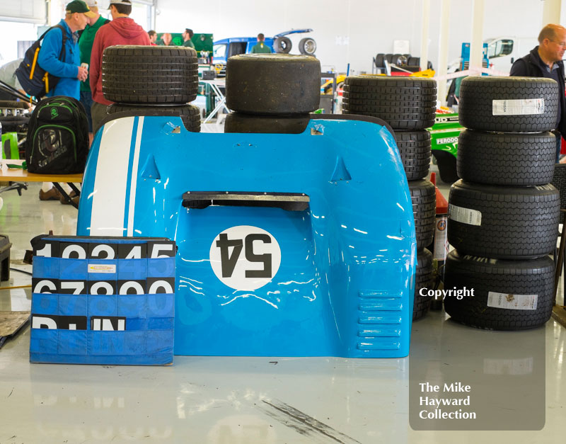 Front of Jonathan Loader's Chevron B19, 2016 Silverstone Classic.
