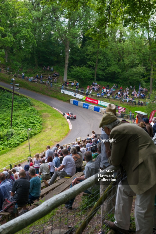 A grandstand view at the esses, Shelsley Walsh Hill Climb, June 1st 2014. 