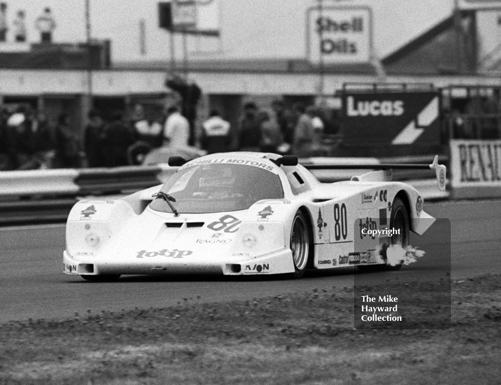 Martino Finotto/Carlo Facetti, Gianini Alba AR6, World Endurance Championship, 1985&nbsp;Grand Prix International 1000km meeting, Silverstone.
