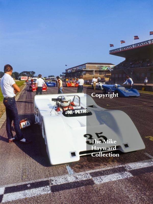 Mike Wheatley, Uni-Petrol BRM P154 Chevrolet, Atlantic Computer Historic GT Championship, Donington, August 1983
