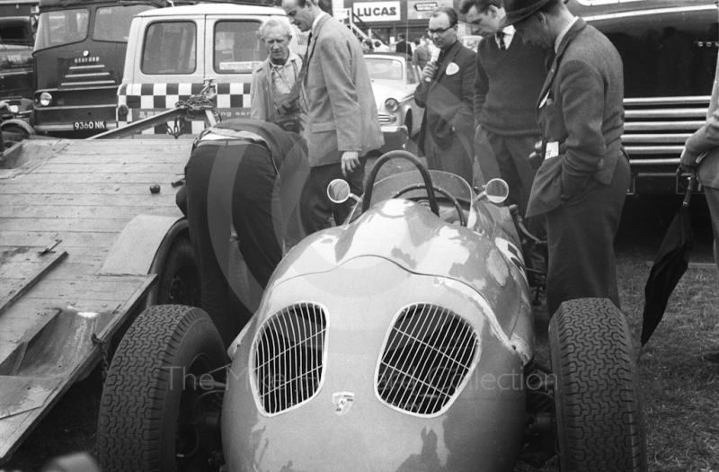 De Beaufort's Porsche 718 in the paddock, 1962 Gold Cup, Oulton Park.
