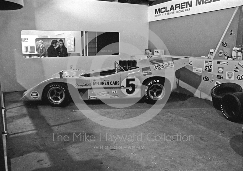 McLaren M8D Can-Am sports car as driven by Denny Hulme, International Racing Car Show, Olympia, 1971.