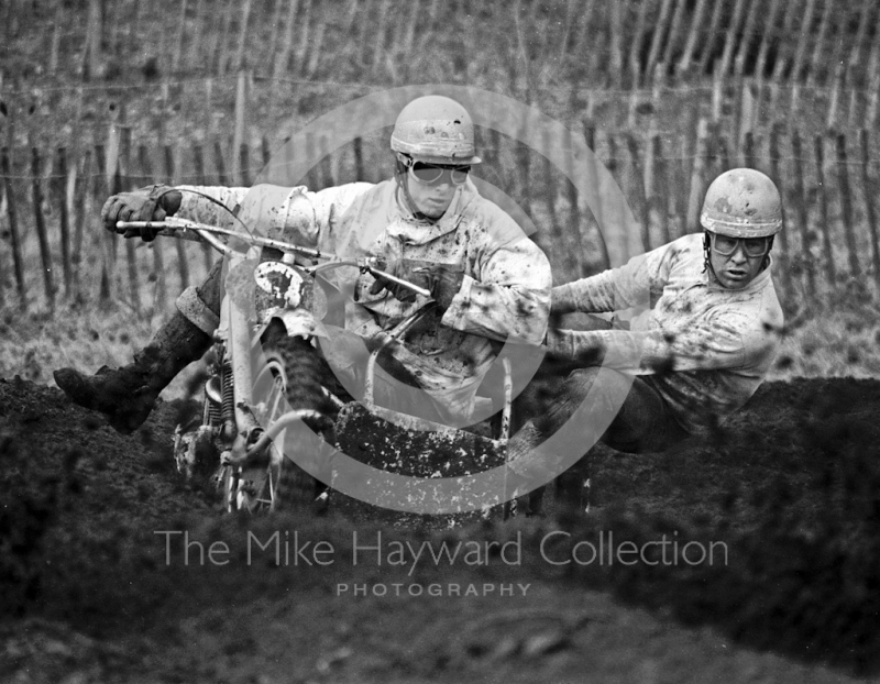 B Sadler, SS 650, ACU British Scramble Sidecar Drivers Championship, Hawkstone Park, 1969.