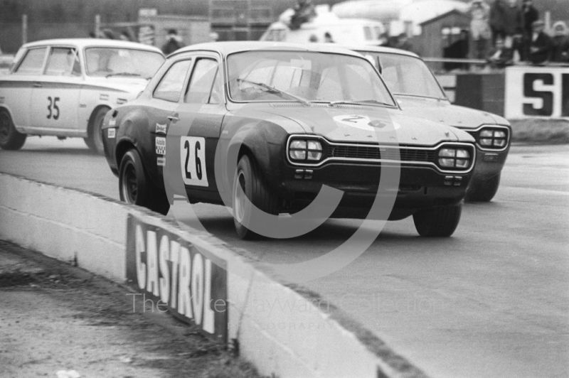 John Fitzpatrick, Broadspeed Ford Escort, Silverstone International Trophy meeting 1969.
