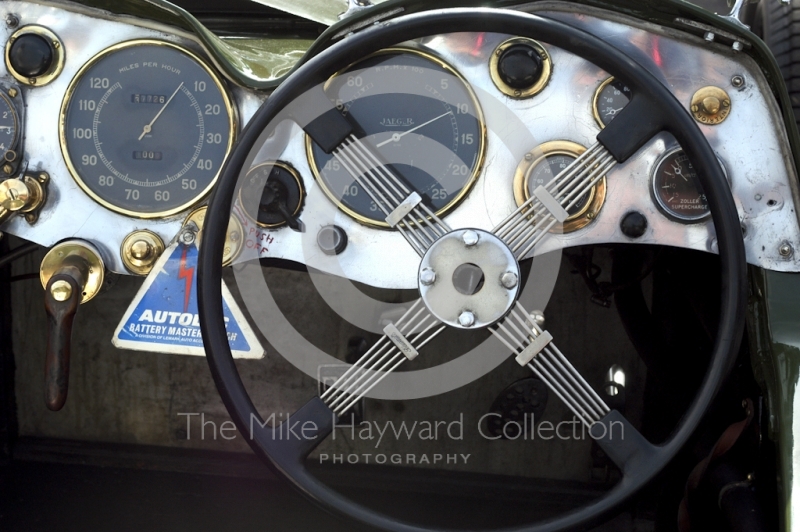 Vintage sports car cockpit, Oulton Park Gold Cup meeting, 2002.