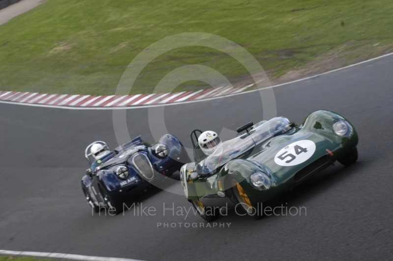 Peter Horsman, 1959 Lotus 17, and Graeme Dodd, 1954 Jaguar XK120, BRDC Historic Sports Car Championship Race, Oulton Park Gold Cup meeting 2004.