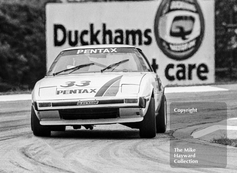 Tom Walkinshaw, Pentax Mazda RX7, Tricentrol British Saloon Car Race, Donington Park, 1979
