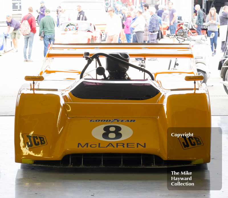 Andrew Newall, McLaren M8F, CAN-AM Challenge, 2016 Silverstone Classic.
