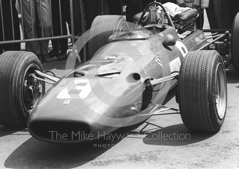 The Ferrari 312 V12 of Chris Amon, Silverstone, British Grand Prix, 1967.
