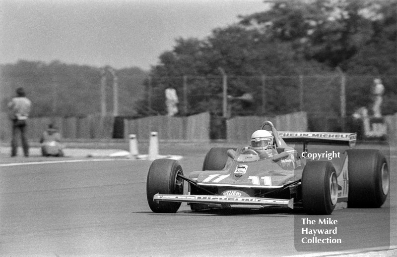 Jody Scheckter, Ferrari 312, 1979 British Grand Prix, Silverstone.
