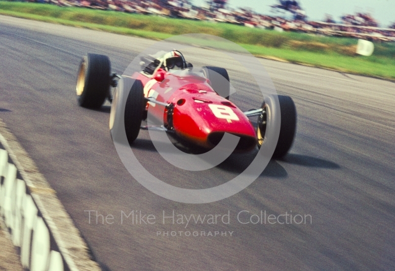 Chris Amon, Ferrari V12 312 0003, at Copse Corner, Silverstone, 1967 British Grand Prix.
