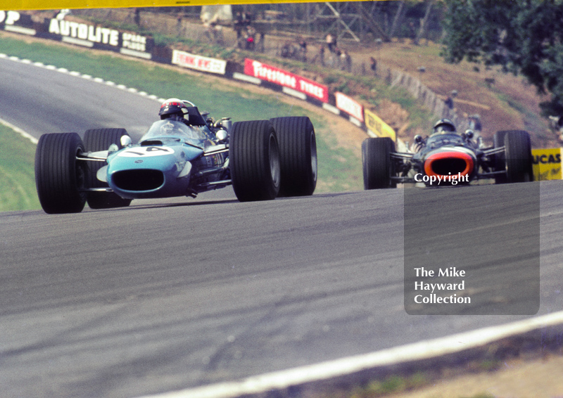 Jackie Stewart, Matra MS10, Pedro Rodriguez,BRM V12 P126, British Grand Prix, Brands Hatch, 1968.