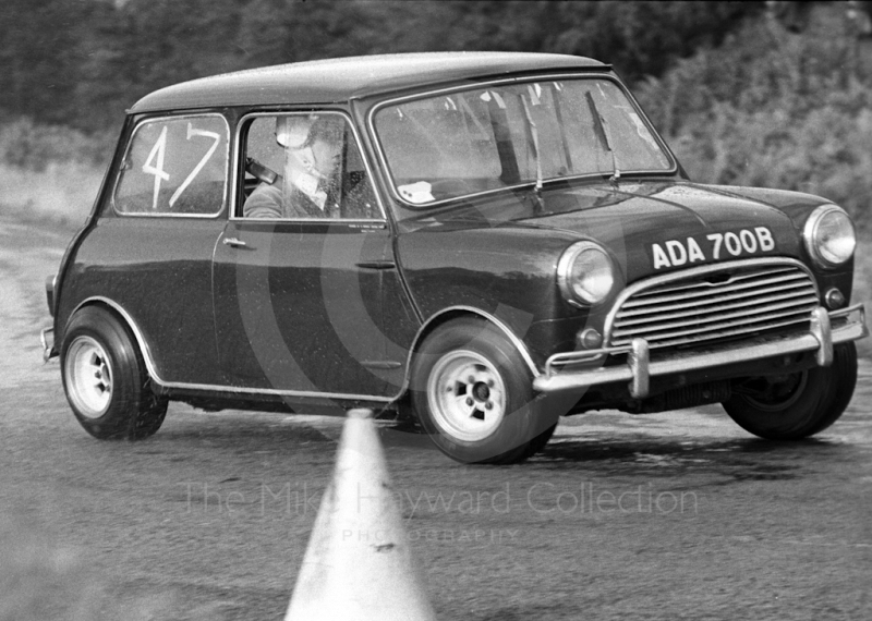 Mini, reg no ADA 700B, in action at Loton Park Hill Climb, 1967.