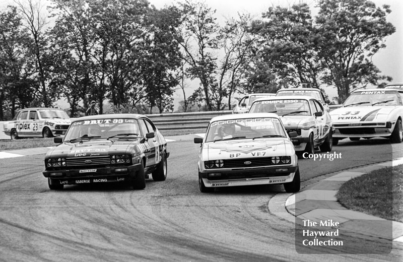 Jeff Allam, BP Ford Capri, Stuart Graham, Faberge/Lee Jeans Ford Capri, Tricentrol British Saloon Car Race, Donington Park, 1979

