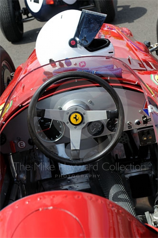 Cockpit of Tony Smith's 1960 Ferrari Dino, Silverstone Classic 2009.