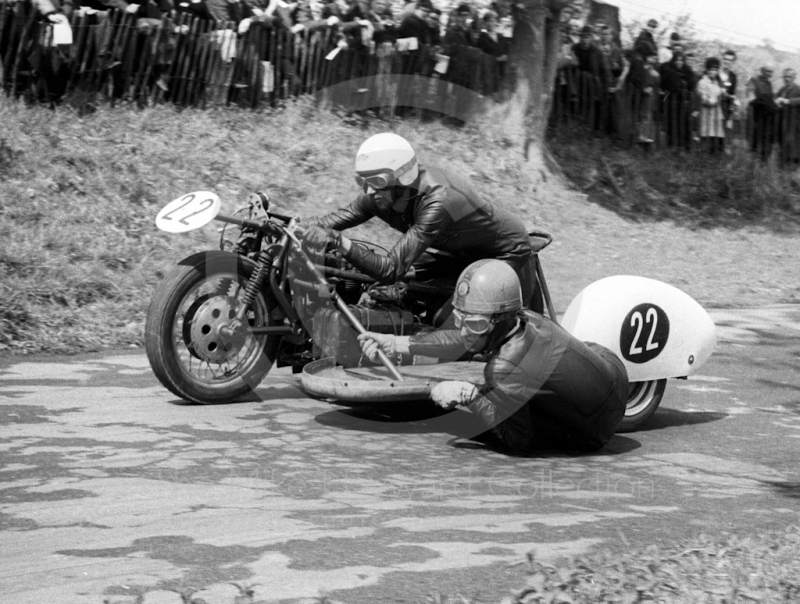 Motorcycle sidecar, Newton Oil Trophy Meeting, Prescott Hill Climb, September 1967. 