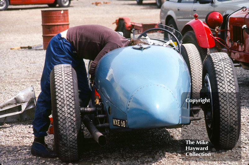 Richard Pilkington's Talbot Lago&nbsp;(WXE 68) in the paddock, VSCC Donington May 1979
