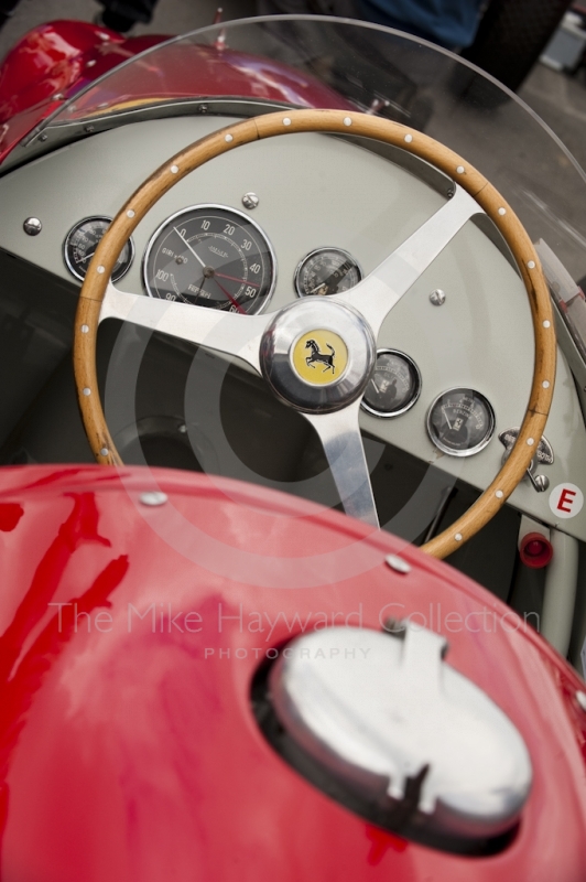 1952 Ferrari 625A cockpit of Alexander Boswell the paddock, HGPCA Front Engine Grand Prix Cars, Silverstone Classic 2010
