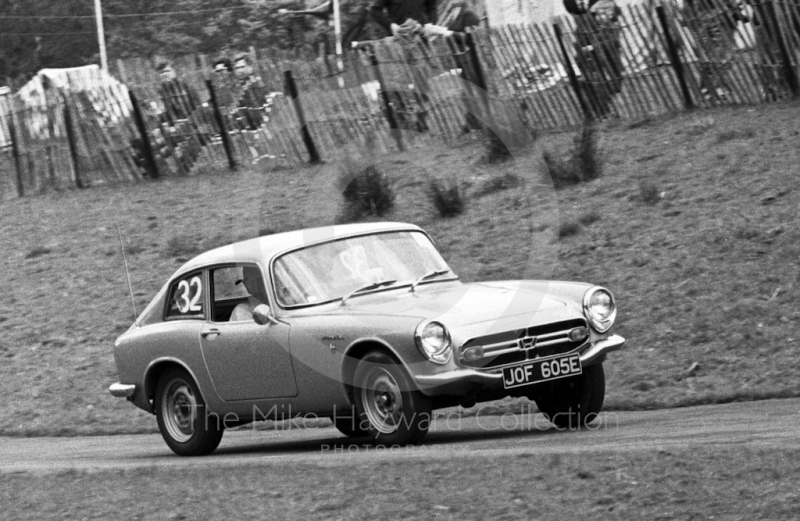 Frank Wall, Honda S800, reg no JOF 605E, Newton Oil Trophy Meeting, Prescott Hill Climb, September 1967.