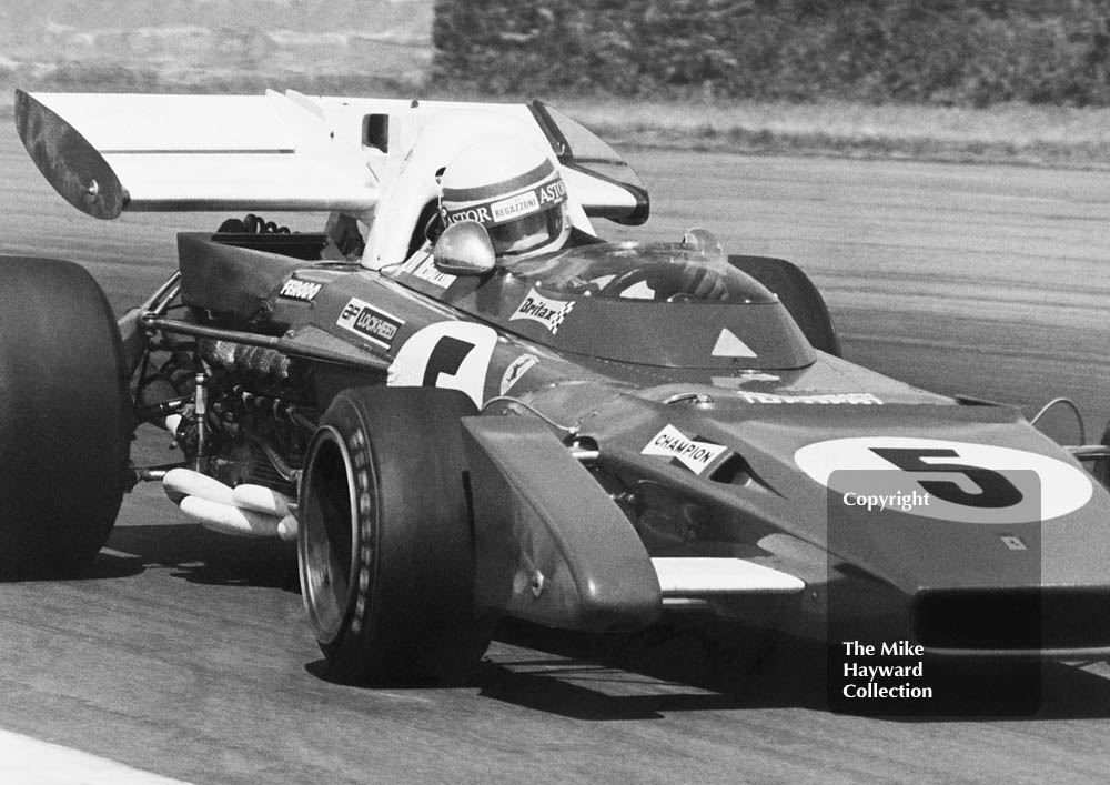 Clay Regazzoni, Ferrari 312B F12, 1971 British Grand Prix, Silverstone.
