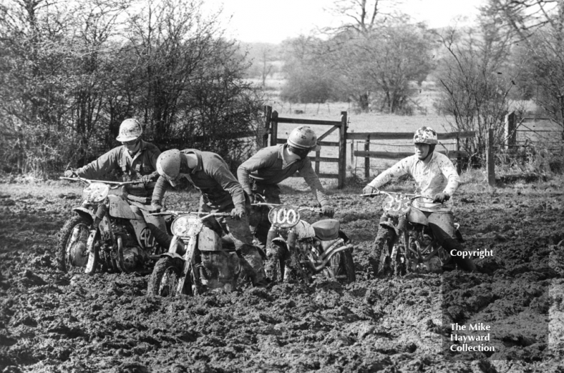 Deep mud at Spout Farm, Malinslee, Telford, Shropshire between 1962-1965. 