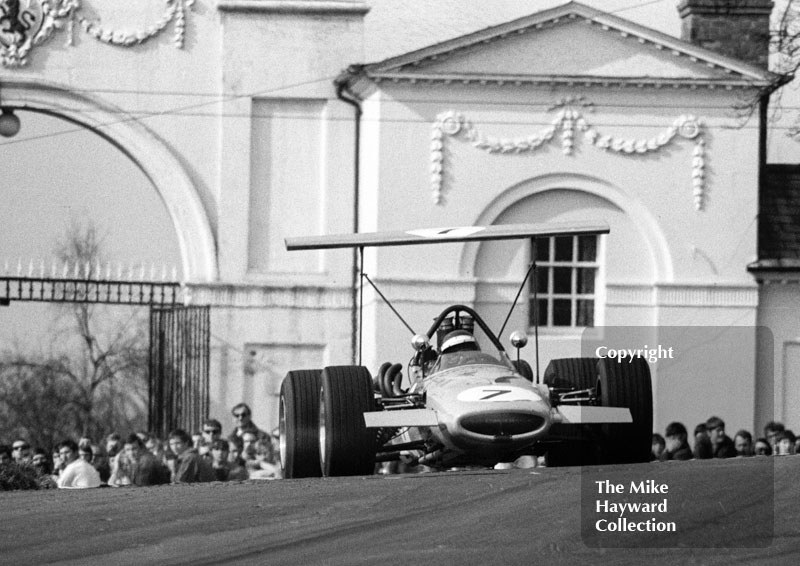 Peter Gethin, Church Farm Racing McLaren M10A/1 Chevrolet V8, winner of the Guards F5000 Championship round, Oulton Park, April 1969
