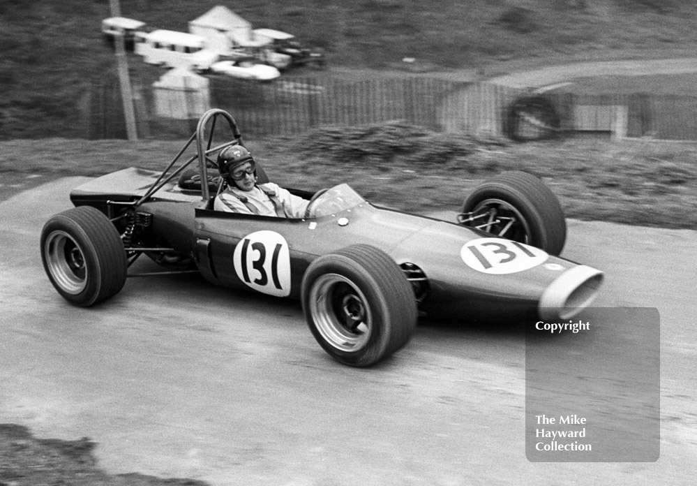 John Cussins, BRM 4WD&nbsp;670P, 37th National Open meeting, Prescott Hill Climb, 1969.
