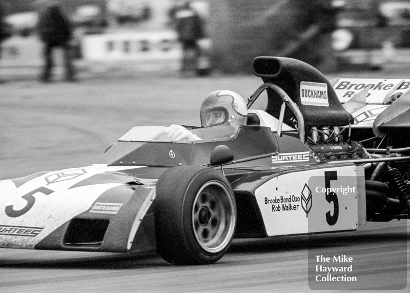 Mike Hailwood, Brooke Bond Oxo/Rob Walker Surtees TS9B, Silverstone, International Trophy 1972.
