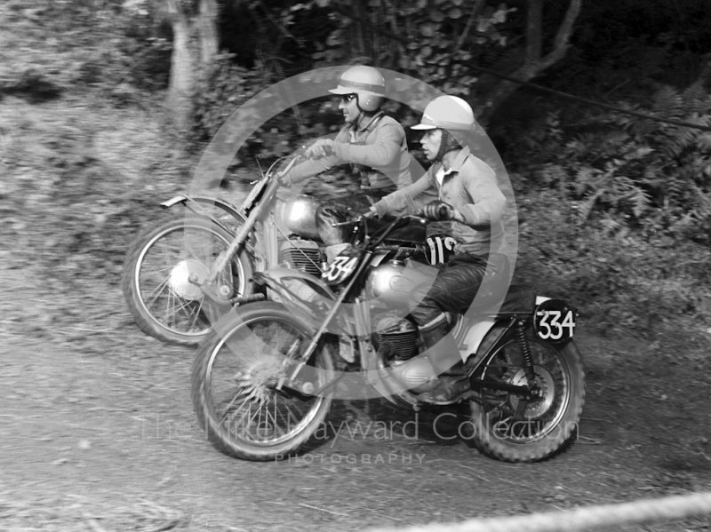J Volante, R Jordan, Kinver motocross, Staffordshire, 1964.