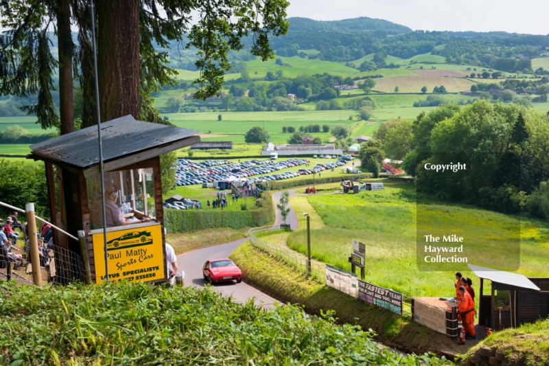 A Lotus at the crossing, Shelsley Walsh Hill Climb, June 1st 2014. 