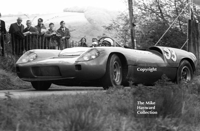 John McCartney, Felday BRM 4WD, Newton Oil Trophy Meeting, Prescott Hill Climb, September 1967.
