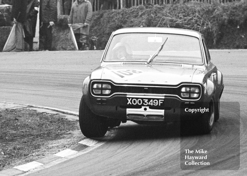 Frank Gardner, Alan Mann Ford Escort, registration number XOO 349F, Brands Hatch, Race of Champions meeting 1969.
