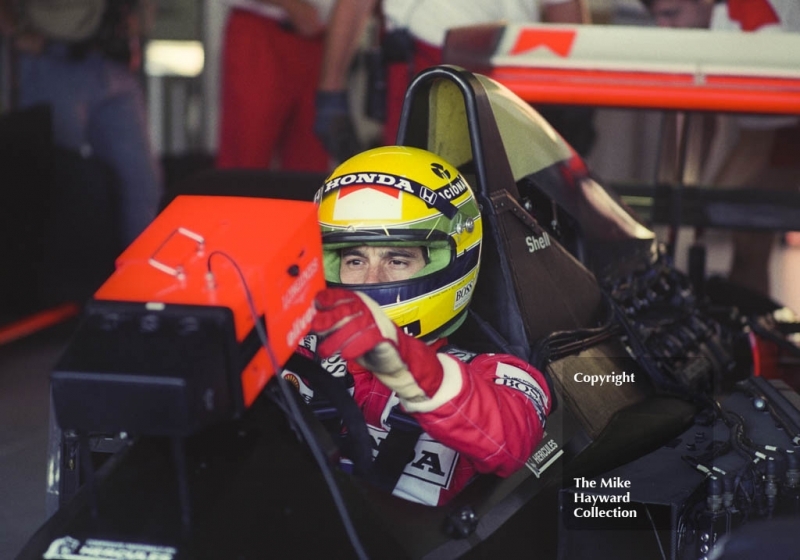 Ayrton Senna in the pits, McLaren MP4/5B, Silverstone, British Grand Prix 1990.
