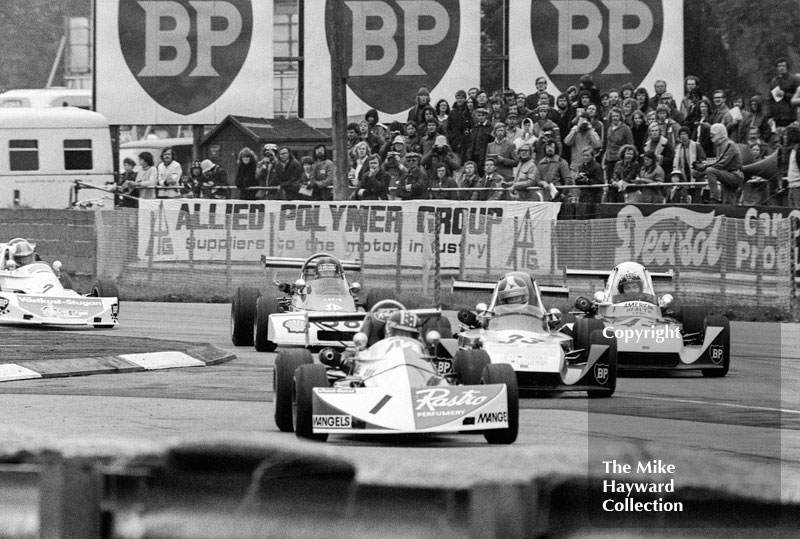 Alex Ribiero, March 753, Danny Sullivan, Modus M1, Eddie Cheever, Modus M1, 1975 British Formula 3 Championship, Silverstone.
