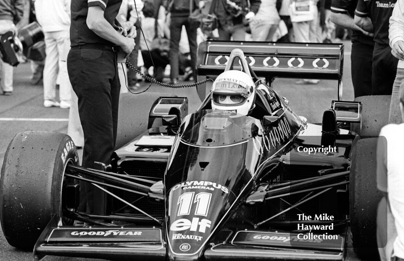 Elio de Angelis, JPS Lotus 97T, British Grand Prix, Silverstone, 1985
