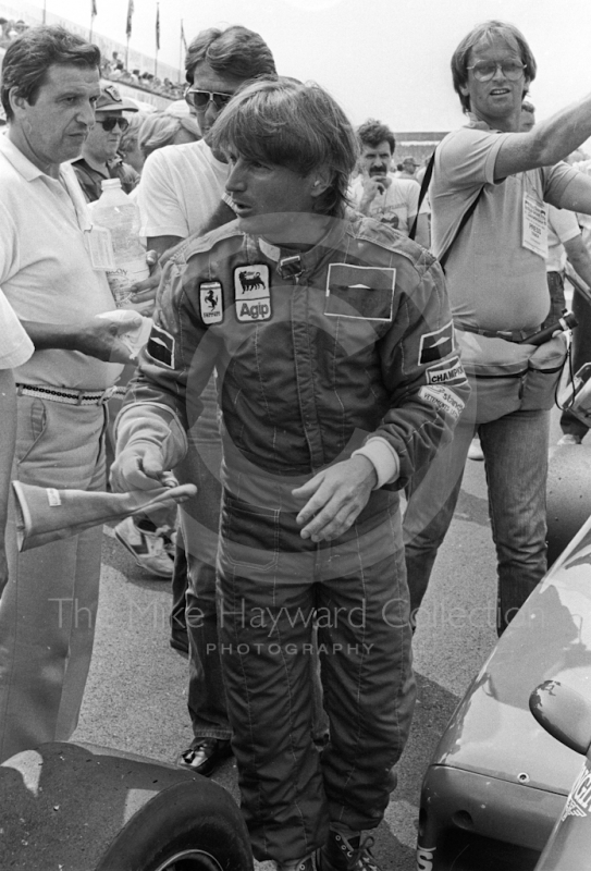 Rene Arnoux, Ferrari 126C3, on the grid, 1983 British Grand Prix, Silverstone.
