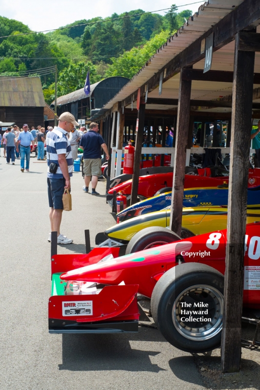 1600-2000cc cars in the paddock, Shelsley Walsh Hill Climb, June 1,&nbsp;2014.
