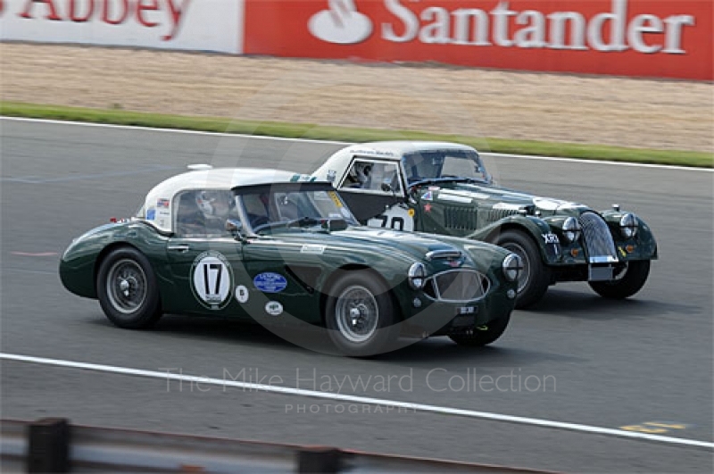 Austin Healey 3000 and Gabriel Kremer/Dion Kremer, 1962 Morgan Plus 4 Supersports, Masters Gentlemen Drivers' pre-1966 GT and Sports Endurance Cars, Silverstone Classic 2009.