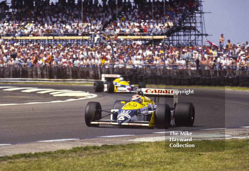Nelson Piquet, Williams FW11B, Nigel Mansell, Williams FW11B, Silverstone, 1987 British Grand Prix.
