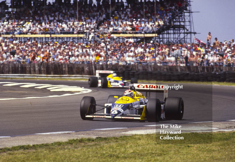 Nelson Piquet, Williams FW11B, Nigel Mansell, Williams FW11B, Silverstone, 1987 British Grand Prix.
