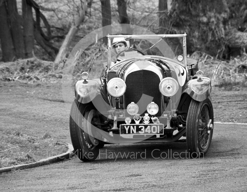 R B Watson-Smythe, 1926 Bentley 2992cc, reg no YN 3401, at the Triangle, Loton Park, Shropshire, April 27, 1969.