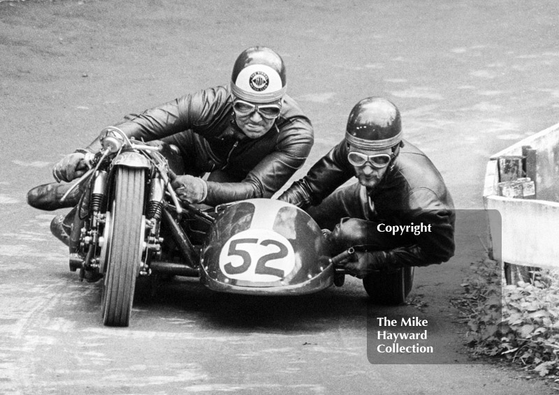 Mick Farrant and Peter Dade, Vincent, 37th National Open meeting, Prescott Hill Climb, 1969.
