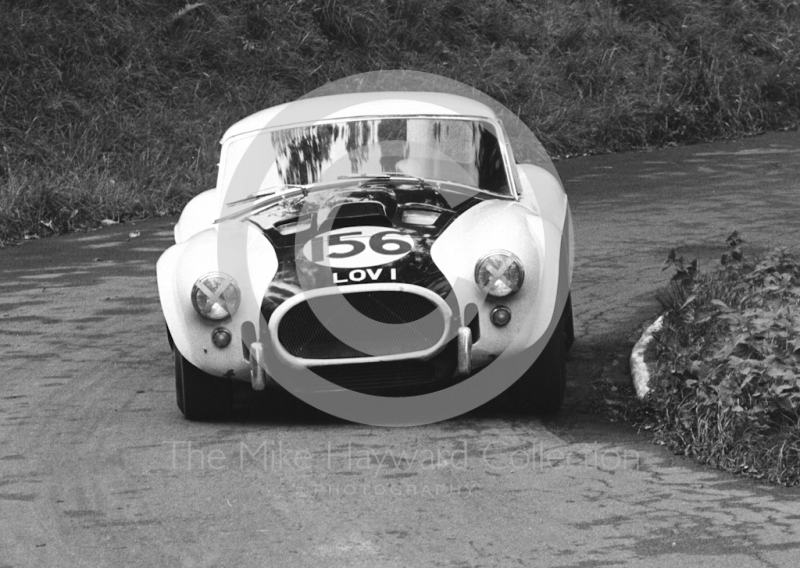 P de Pycroft, Shelby Cobra 7 litre, reg no LOV 1, Newton Oil Trophy Meeting, Prescott Hill Climb,September, 1967