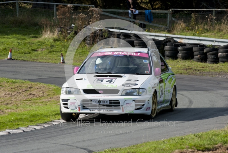 Jane Salisbury, Subaru Impreza WRX, Hagley and District Light Car Club meeting, Loton Park Hill Climb, September 2013.