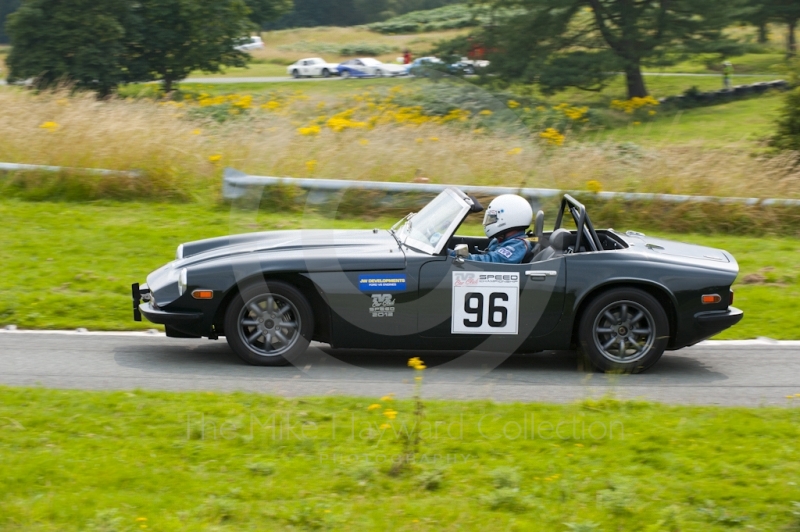 Steve Dennis, TVR 3000S, reg no CL0 637T, Hagley and District Light Car Club meeting, Loton Park Hill Climb, August 2012.