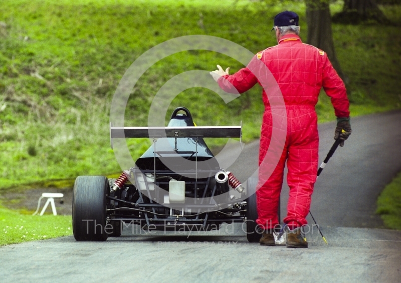 Single-seater on the start line, Loton Park Hill Climb, April 2000. 