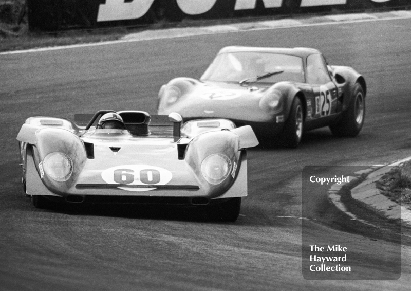 The Pedro Rodriguez Ferrari 312 and the Chevron B8 of Reine Wisell/John Hine, Brands Hatch, BOAC 500 1969.