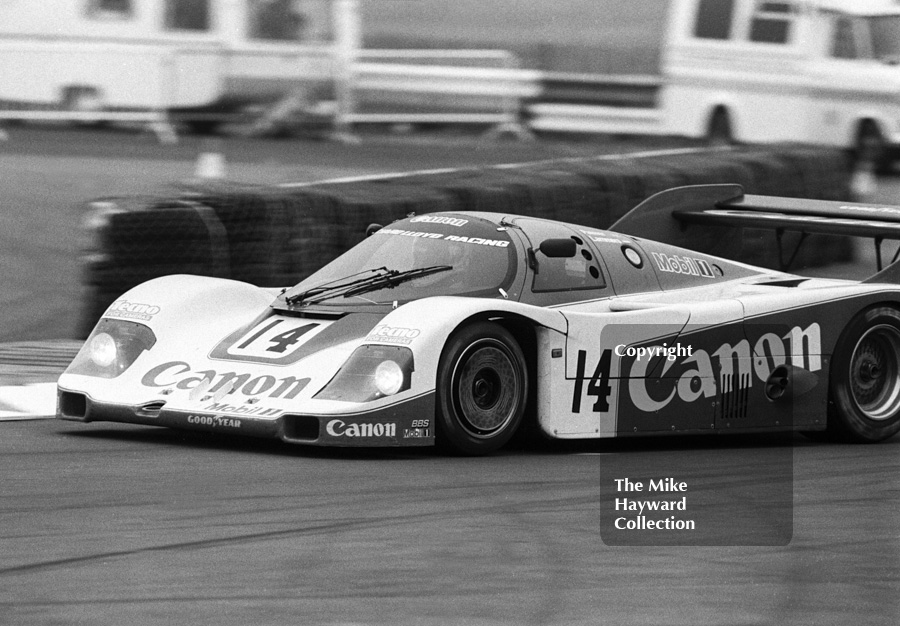 Jonathan Palmer/Jan Lammers, Porsche 956, heading for 5th place, World Endurance Championship, 1985&nbsp;Grand Prix International 1000km meeting, Silverstone.
