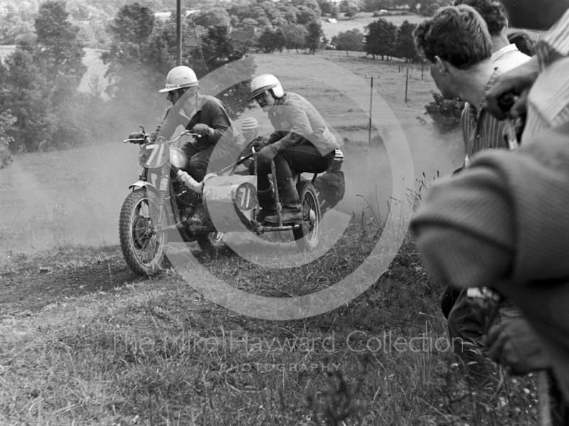 Sidecar action, Kinver, Staffordshire, in 1964.