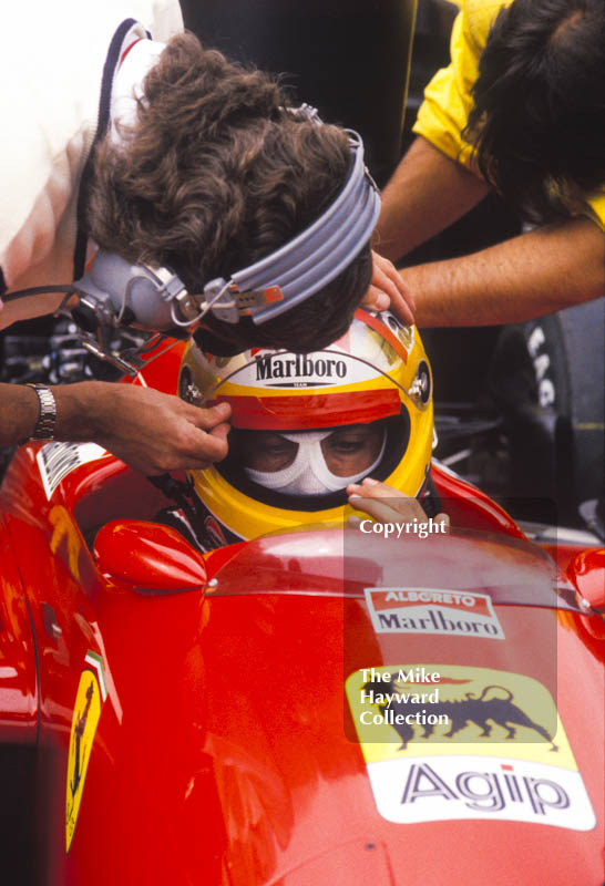 Michele Alboreto, Ferrari F187,&nbsp;Silverstone, 1987 British Grand Prix.
